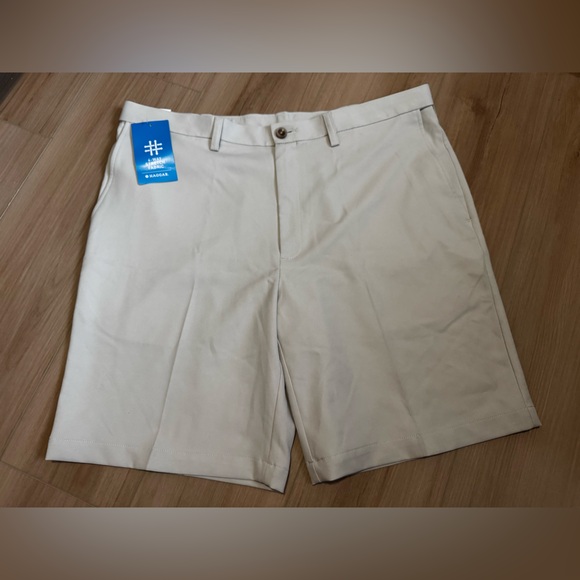 Haggar Other - NWT Haggar Cool 18 Pro Flat Front Shorts Men’s 38 Khaki Stretch